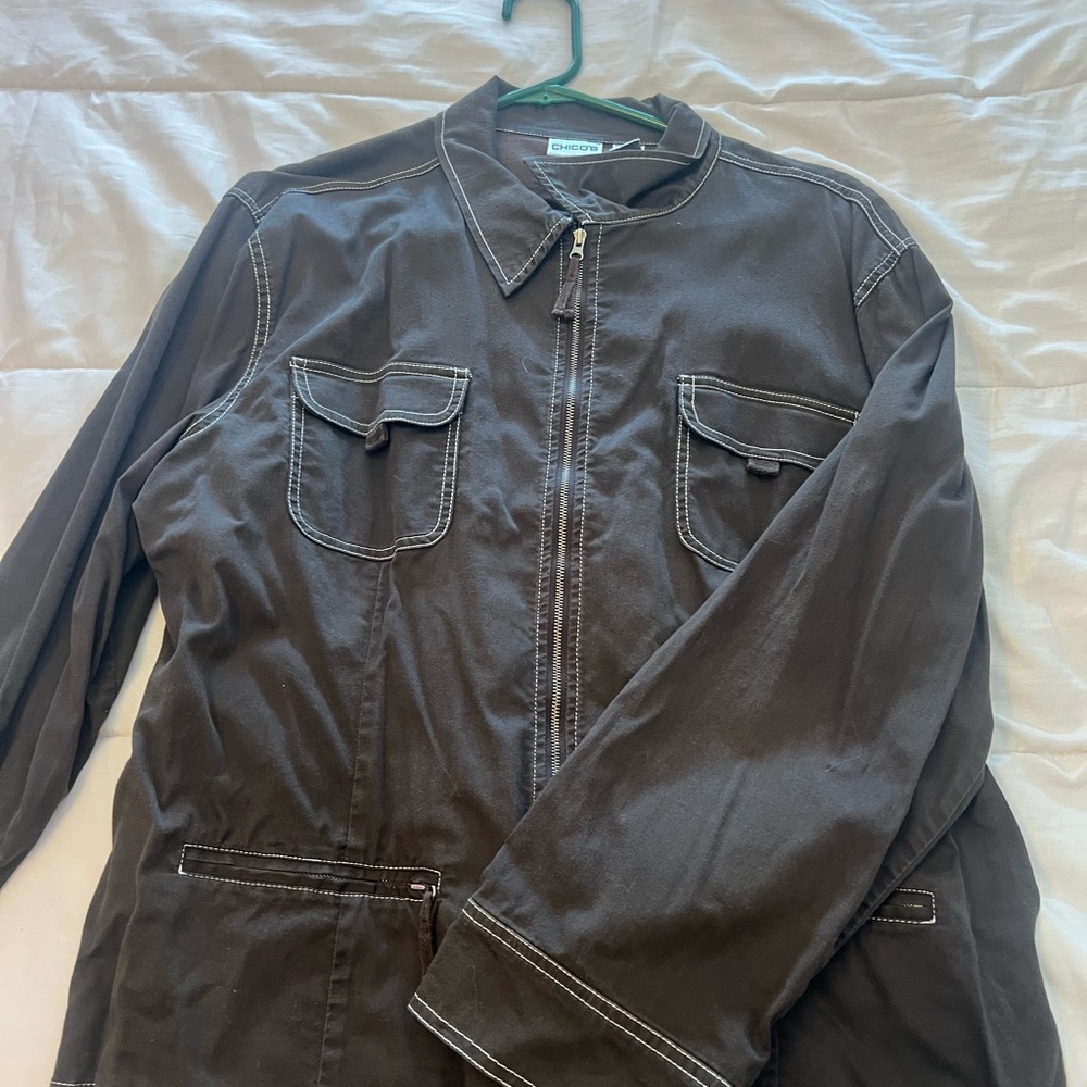Chico's Dark Brown Military Jacket